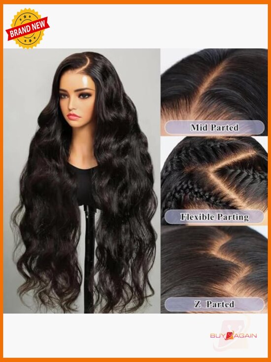 9x6 HD Lace Front Wig 26 Inch Body Wave Human Hair 200% Density Glueless Pre main image 6